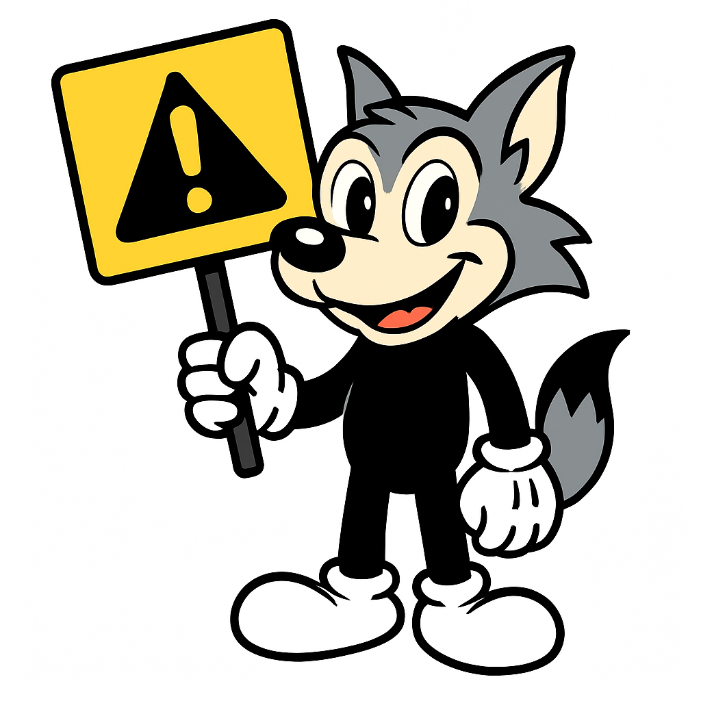 Segurando uma placa de alerta amarela