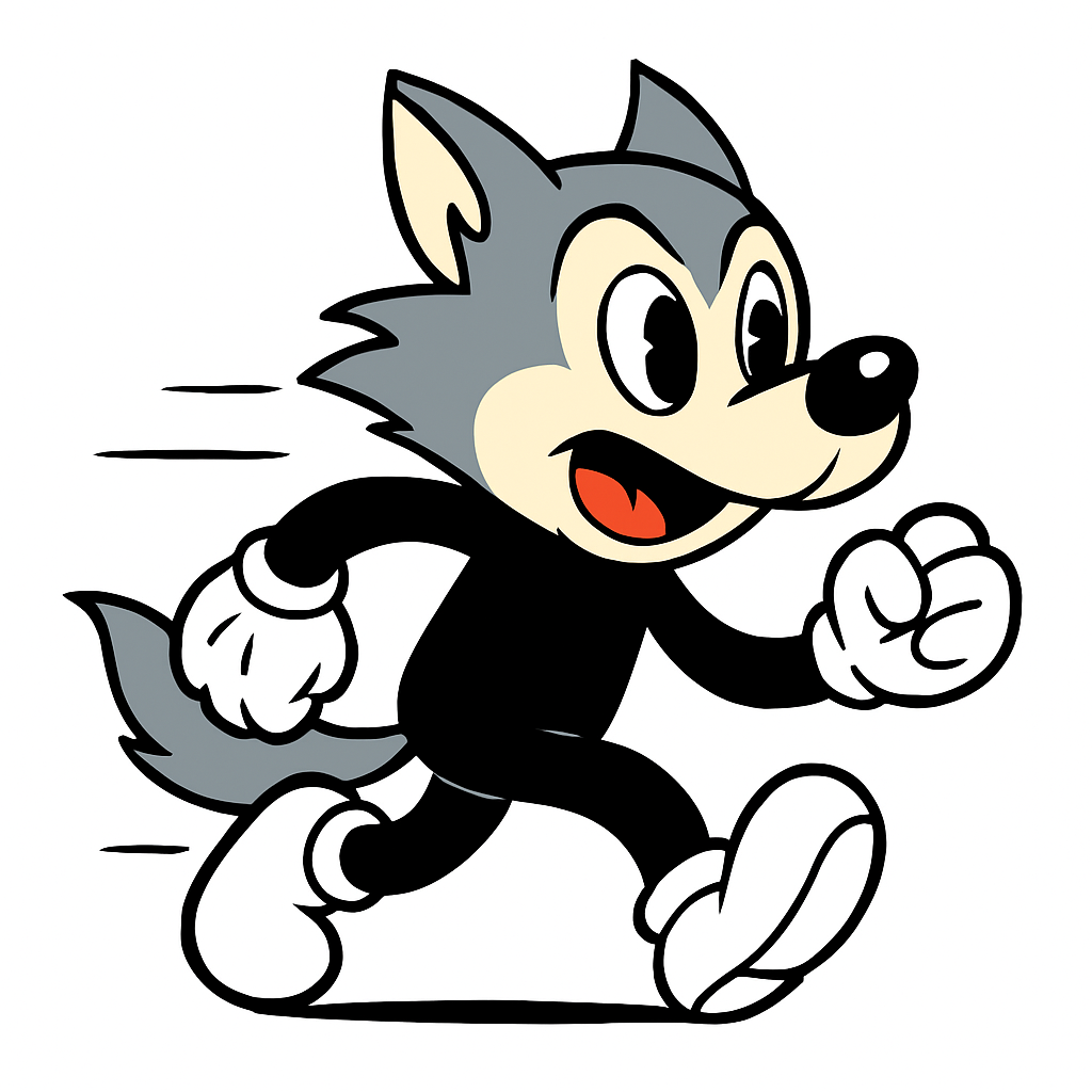 Lobito correndo com pressa
