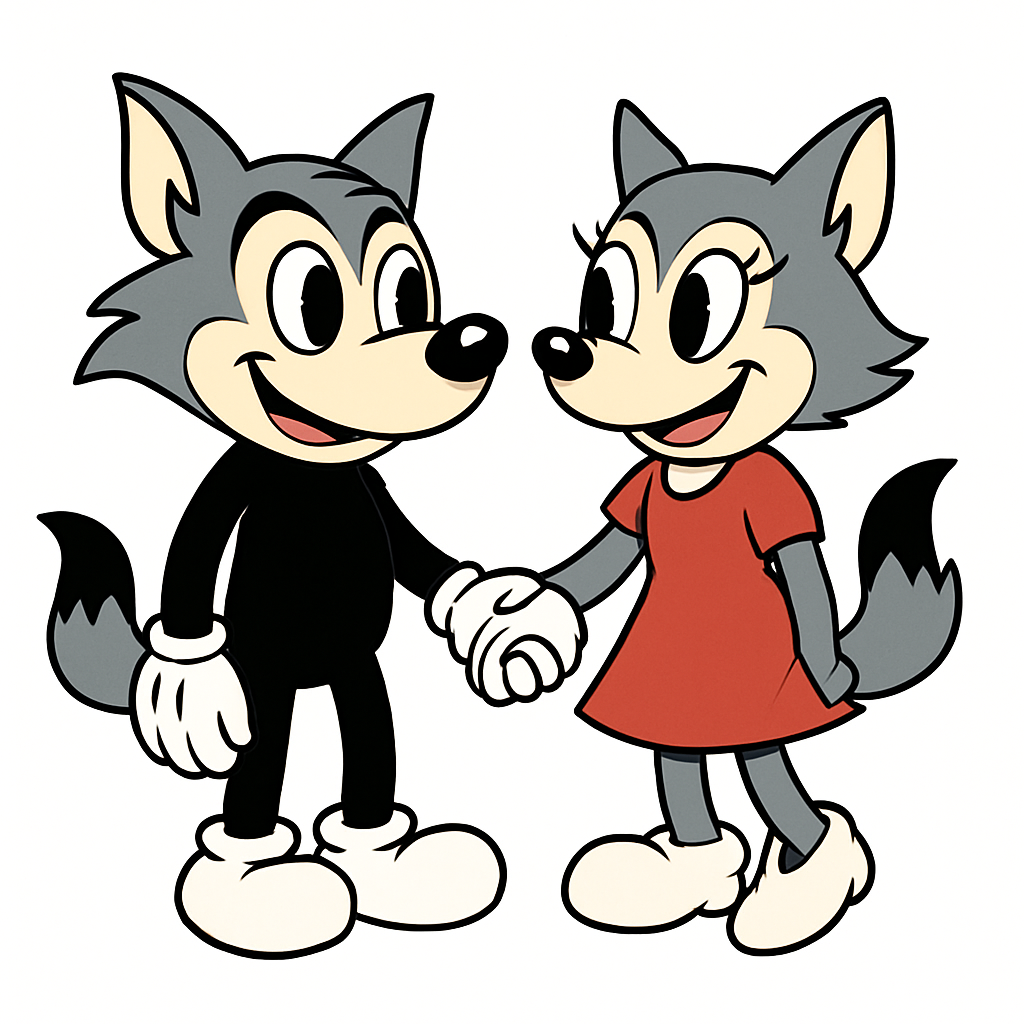 Lobo com uma loba