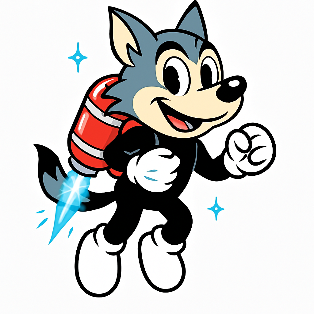 Lobito futurista brilhando e voando