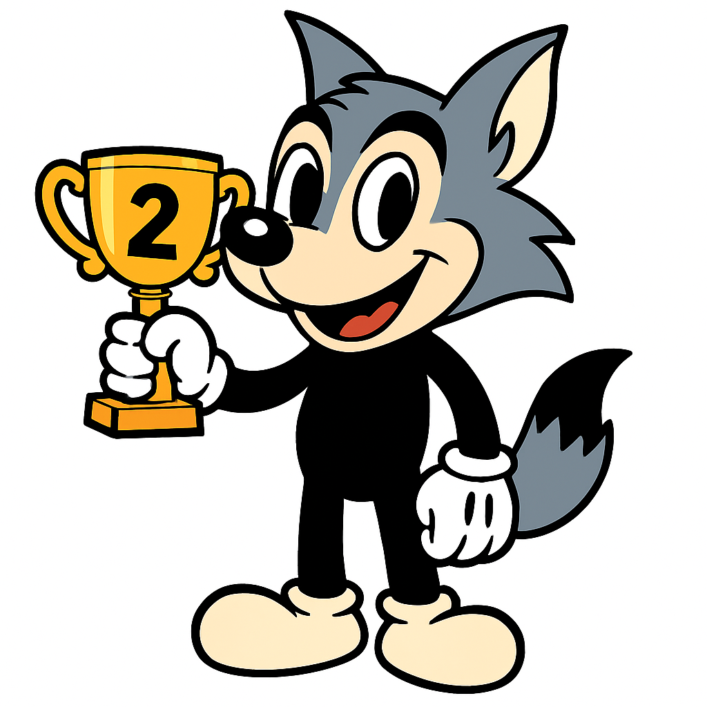 Com um troféu de segundo lugar