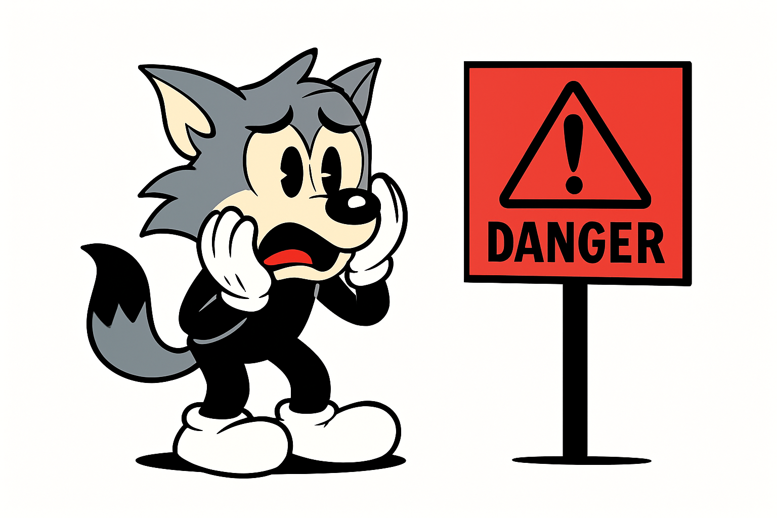 Quero o lobo reagindo com frustração a problemas