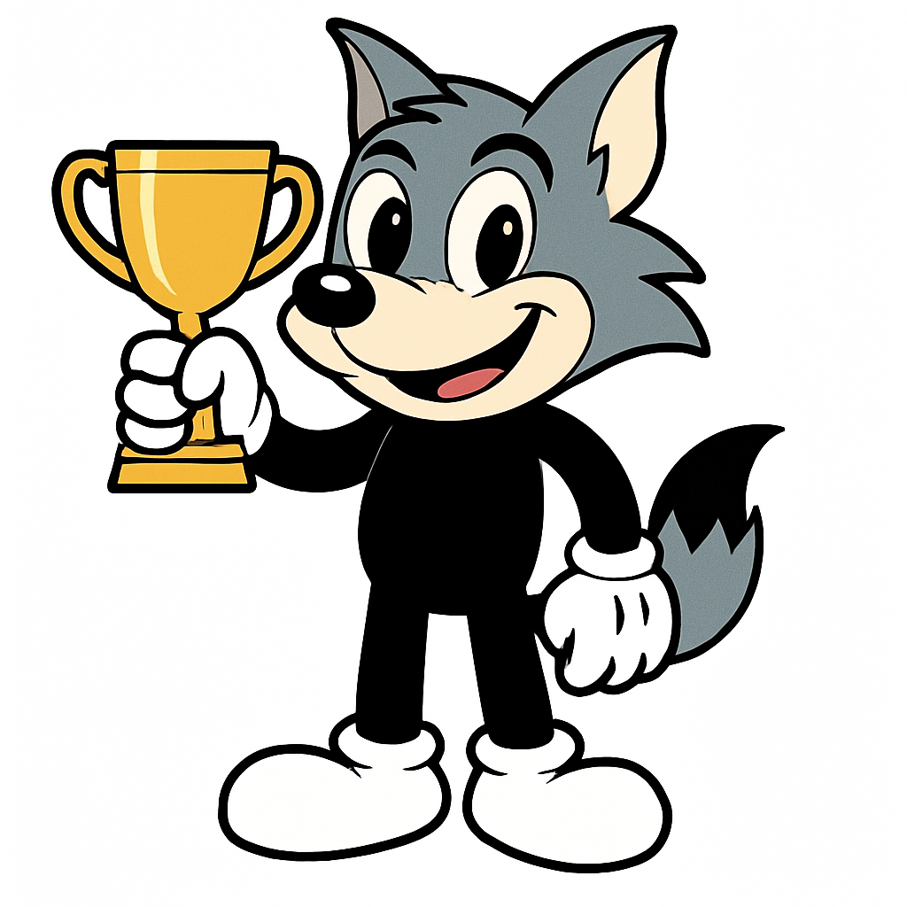 Selo lobito de recorde com o troféu