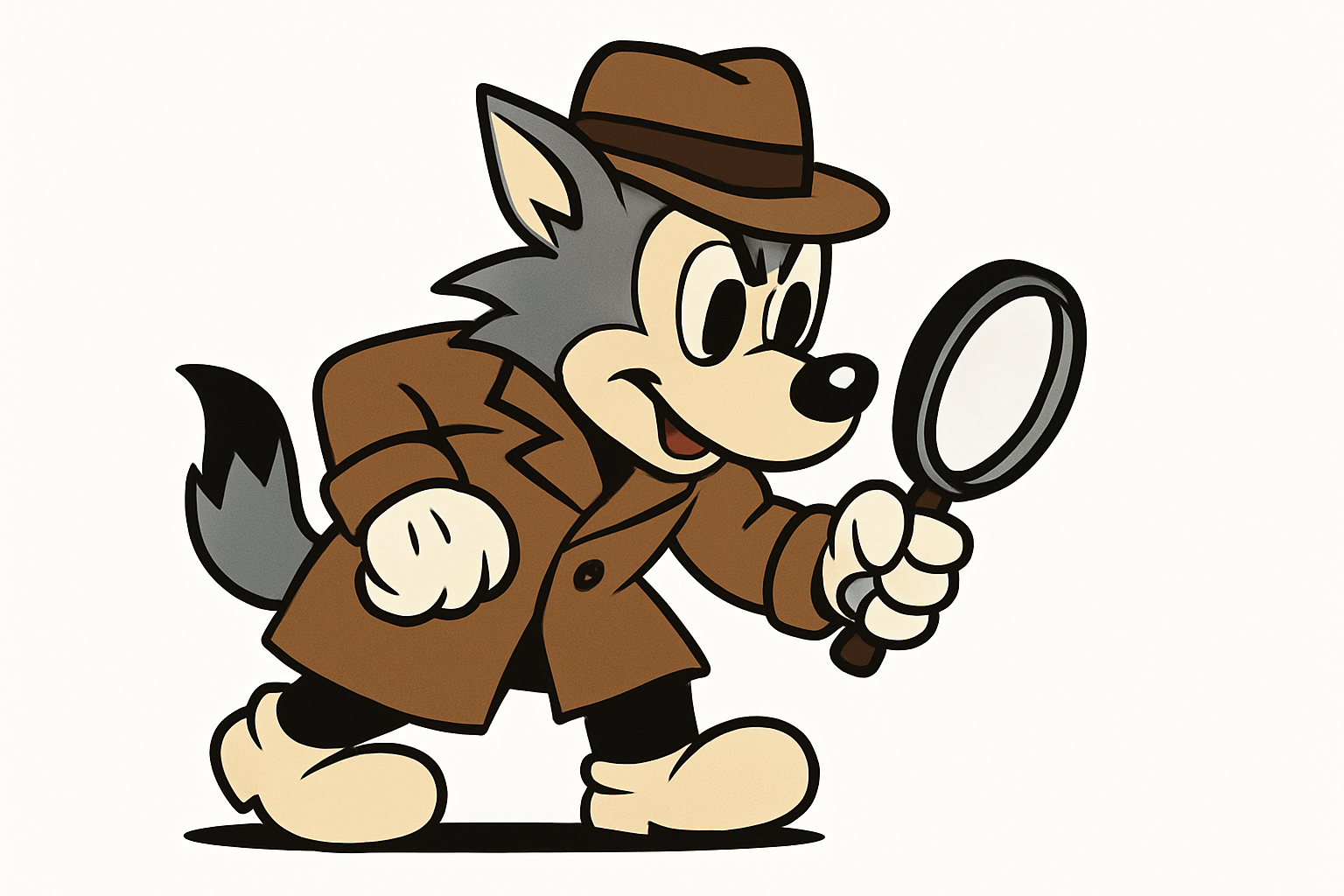 Lobito com vestimenta de detetive